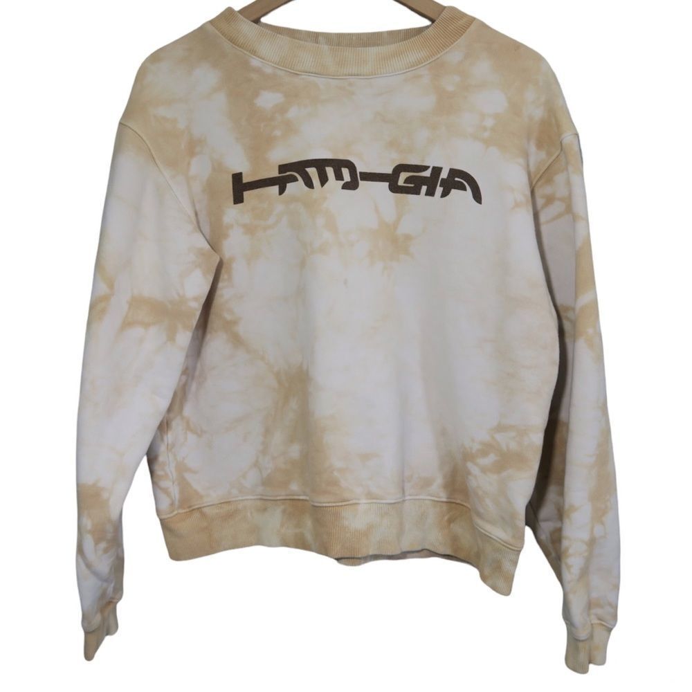 I.AM.GIA Beige Tie Dye Sweater Crewneck Pullover Long Sleeve Lounge‎ Comfy